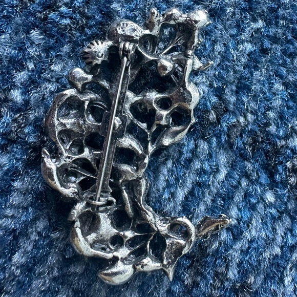 Vintage Aurora Borealis Faux Pearl Pin Brooch - Picture 6 of 8